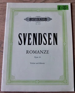 SVENDSEN ROMANZE VIOLIN & PIANO OP 26 SHEET MUSIC BOOK (1980s) +SOLO VIOLIN - Picture 1 of 3