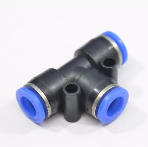 Tee Push to Connect 8 mm (5/16) OD 3 Side Equal T Fitting Splitter Union Air - Picture 1 of 6