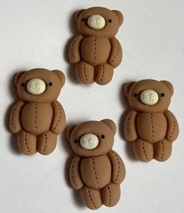4 Resin Teddy Bear Buttons 26mm Brown Bear Shank Childrens D22-20 Aussie Seller - Picture 1 of 6