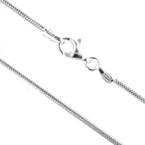 "Lote al por mayor de collar de ley cadena de serpiente de plata 925 de 2 mm hecho en Italia, 16-30" - Imagen 1 de 3
