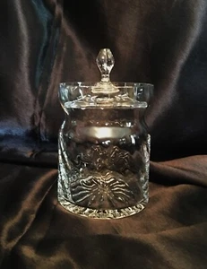 Vintage Towle Austria Over 24% Lead Crystal Cinched Jar w/Lid Canister Storage - Picture 1 of 7