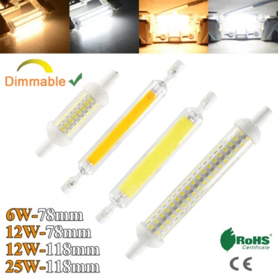 Dimmable R7s LED COB SMD Flood Light Bulb Glass Tube 6W 78mm 12W 118mm 25W 135mm - Image 1 of 4
