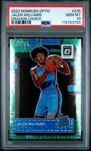 2022 Donruss Optic #235 Jalen Williams Dragon Choice Rating RC PSA 10 PE - Bild 1 von 2