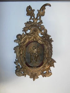 Vintage stemma in bronzo con cupido - Picture 1 of 1