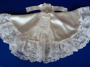 Vintage Ivory Satin Lace Doll Bridal Wedding Dress 19-20" doll 1950-60's era  - Picture 1 of 12