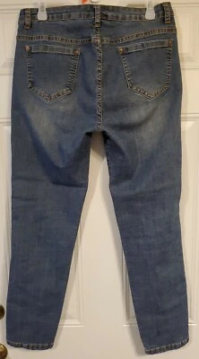 V CRISTINA Mujer Vaqueros Elásticos Bordados Talla 10 Foto 1 de 4