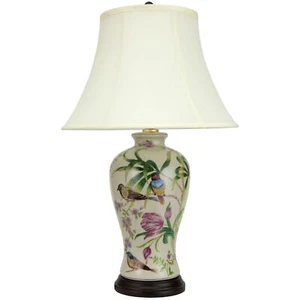 29" Floral White Porcelain Lamp - Picture 1 of 3