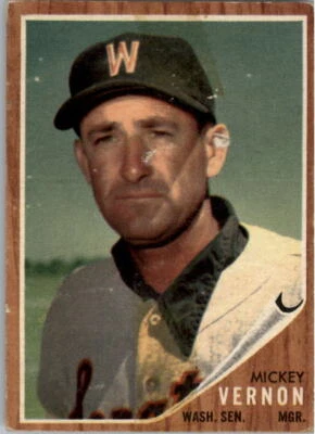 1962 Topps #152A Mickey Vernon MG Green Tint - POOR - Image 1 of 2