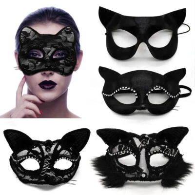 Anime Fox Mask Japanese Half Face Mask Sequins Bling Rhinestone Masks Cosplay x1 - Image 1 of 4