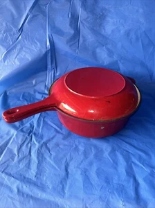 Technique Enameled Cast Iron Sauce Pan With Skillet Lid Red - Picture 1 of 11