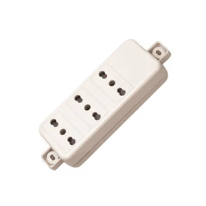 Regleta multicontactos 3 lugares 10/16A Doble Paso sin Cable Blanco - Foto 1 di 1
