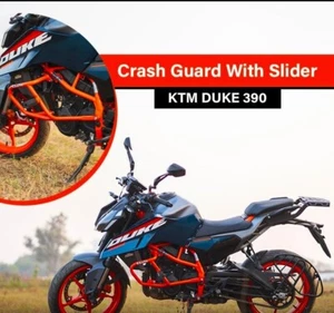"CRASH GUARD WITH SLIDER, ORANGE" FIT FOR KTM DUKE 200/ 250 /390 /390 GEN3 - Picture 1 of 5