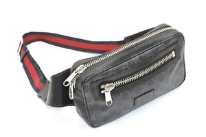 Gucci Soft GG Supreme Monogram Web Belt Bag - Black/Grey - Picture 1 of 16