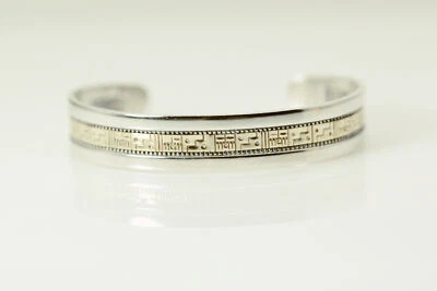 Carolyn Pollack Roderick Tenorio RMT Silver/14k Gold Cuff Bracelet 24.1g BR5213 - Image 1 of 4