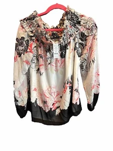Blusa Casa Blanca Mercado Negro con Volantes Talla XL Nueva con Etiquetas - Imagen 1 de 3