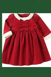NWT Girls 18-24 mo Gymboree MOUNTAIN CABIN Cotton Corduroy Red/Whi Holiday DRESS - Picture 1 of 2