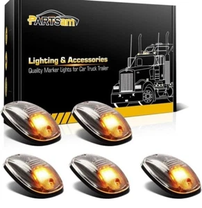 451Partsam LED Cab Marker Roof Running Lights 5PCS Clear Lens 9LED Amber... - Picture 1 of 6