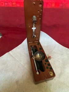 Vintage Traveling Pocket Portable Gold Diamond Scale With Fitted Wood Box - Bild 1 von 6