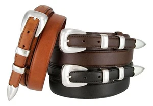 Cintura Ranger S5354 antica fibbia liscia western in vera pelle conciata ad olio - Foto 1 di 5