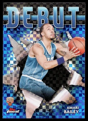 2023-24 Finest #D-28 Amari Bailey Debut Blue Checkerboard Refractors #/99 - Image 1 of 2