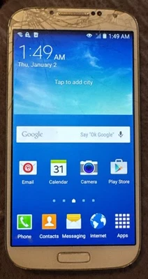 Samsung Galaxy S4 SCH-I545 Gray (Verizon) 16GB Good Used Cracked Glass - Image 1 of 4