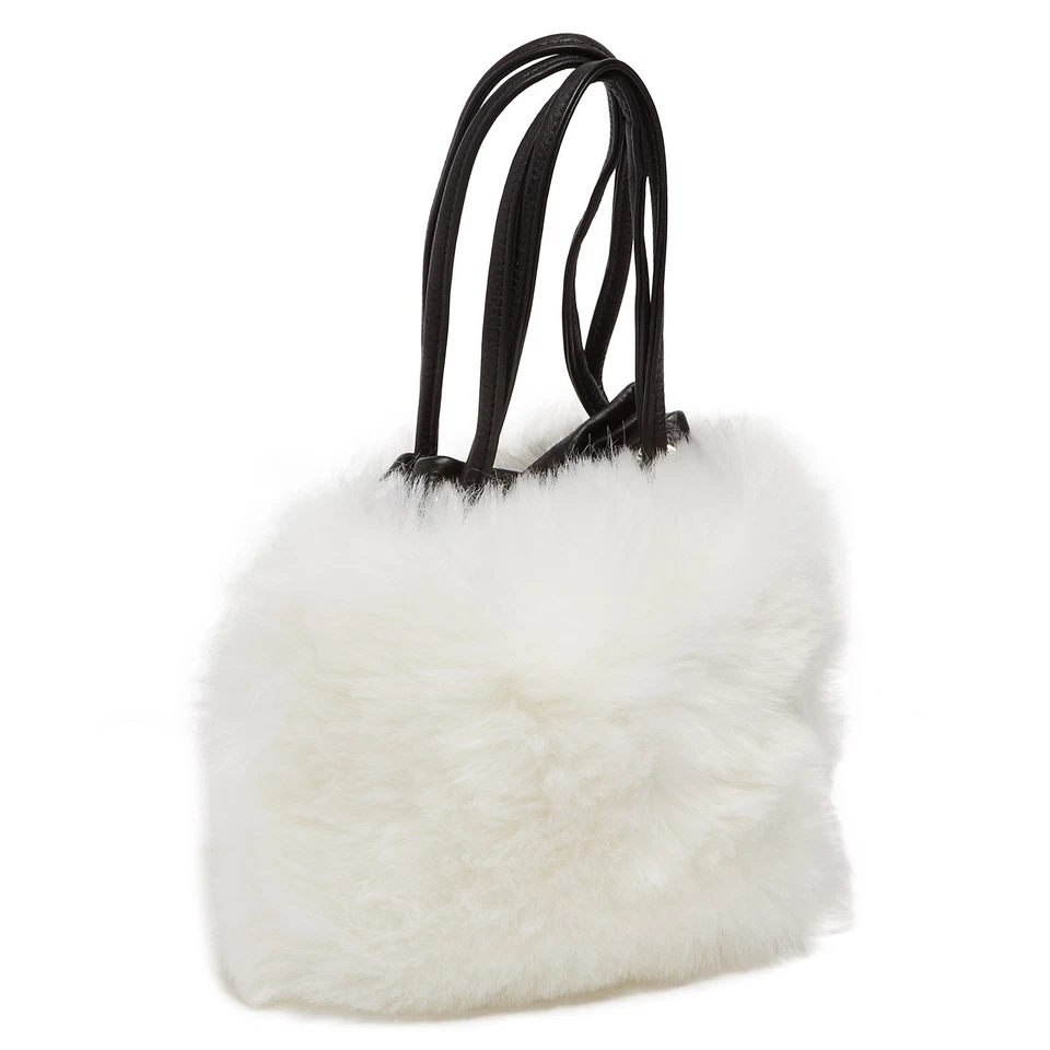 Tosca Blu White Small Faux Fur Bucket Bag - Image 1 of 4