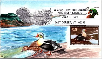 Scott RW58 1991 $15.00 Duck Stamp Jo Ann Bruce Hand Painted FDC 3 Of 4 - Image 1 of 2