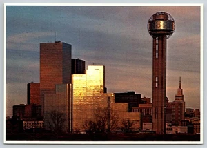 Dallas Skyline w Hyatt Regency Hotel, Reunion Tower postcard - Bild 1 von 2