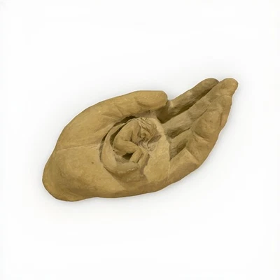 Handmade Fairy in Hand Sculpture - Signed Whimsical Decor - Image 1 of 4