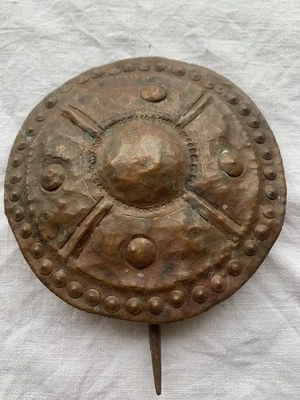 Sale OOAK Medieval Huge 5” Copper Costume Cloak BROOCH  Handcrafted Re-enactment - Image 1 of 4