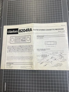 REPRODUCTOR DE CASSETTE ESTÉREO PARA AUTOMÓVIL CLARION 8204RA MANUAL DEL PROPIETARIO AÑOS 80 MUSCLE - Imagen 1 de 6