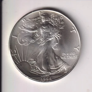 1994 AMERICAN SILVER EAGLE $1 DOLLAR 1 OZ .999 SILVER COIN UNITED STATE MINT - Picture 1 of 2