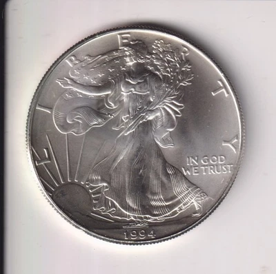 1994 AMERICAN SILVER EAGLE $1 DOLLAR 1 OZ .999 SILVER COIN UNITED STATE MINT - Image 1 of 2
