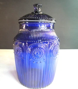 PIONEER WOMAN Cobalt Blue Glass Biscuit/Snack/Cookie Jar - Bild 1 von 3