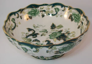 Masons Ironstone Mandalay Chartreuse 10 1/4" Footed Serving Fruit Bowl Excellent - Picture 1 of 7