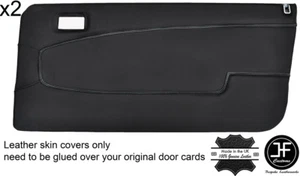 2x FUNDAS DE CUERO PARA TARJETAS DE PUERTA DELANTERA PUNTADA BLANCA SE ADAPTA A LANCIA BETA VOLUMEX COUPE - Imagen 1 de 3