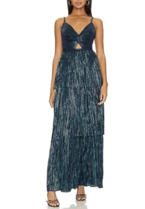 Sabina Musayev Womens Doris Dress in Dark Ocean Size 12 Blue Maxi - Picture 1 of 6