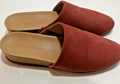 Mules sin cordones de cuero rojo grosella ladrillo DELSHA MARCA LUCKY TALLA 8,5 M Foto 1 de 4