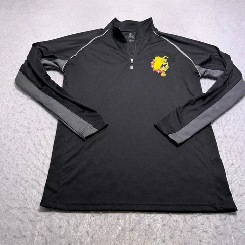 Ferris State Bulldogs J America Activewear Top Mens Small Black 1/4 Zip Pullover Cover