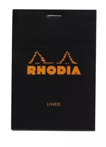 Rhodia Staplebound Lined Paper Notepad in Black - 3.375 x 4.75 - NEW - R126009 - Picture 1 of 3