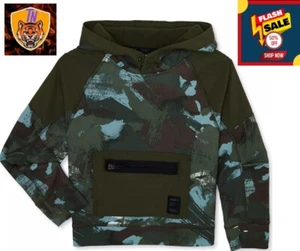 Athletic Works Boys SX 4-5 Tech Fleece Pullover,Smoky Olive CAMO Print NWT - Picture 1 of 12