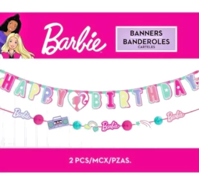 Banner Barbie® Dream Together feliz aniversário 2 peças 6 pés - Imagem 1 de 2