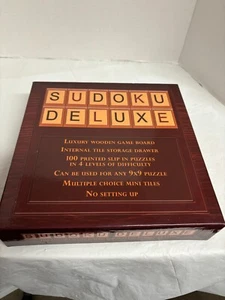 Sudoku Deluxe Wooden Game Board Letter by Brain Games 100% Complete EUC - Picture 1 of 12