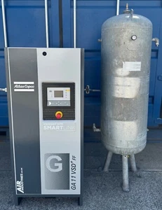 Atlas Copco GA11VSD+FF Variable Speed Rotary Screw Compressor + Dryer + Receiver - Picture 1 of 16