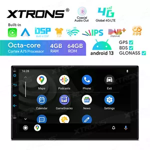 2 DIN 7" Android 14 Octa Core 4+64G Car GPS Radio Stereo DSP 4G LTE WiFi RDS SWC - Picture 1 of 18