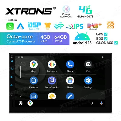 2 DIN 7" Android 14 Octa Core 4+64G Car GPS Radio Stereo DSP 4G LTE WiFi RDS SWC - Image 1 of 4