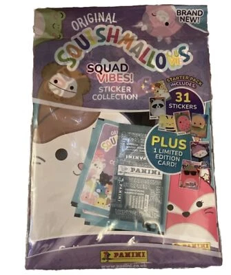 Panini Squishmallows Squad Vibes Starter pack: Album, 31 Stickers +Ltd Ed Card - Image 1 of 2