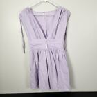 Free People XS Purple Roll The Dice Dress Ruche Shoulders Smocked Waist