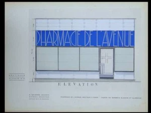 FRENCH ART DECO, PHARMACY, PARIS - 1930 POCHOIR - HENRY DELACROIX, GOLBERG - Picture 1 of 1