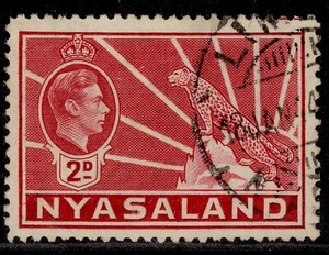 NYASALAND PROTECTORATE GVI SG133a, 2d carmine, FINE USED. - Picture 1 of 1